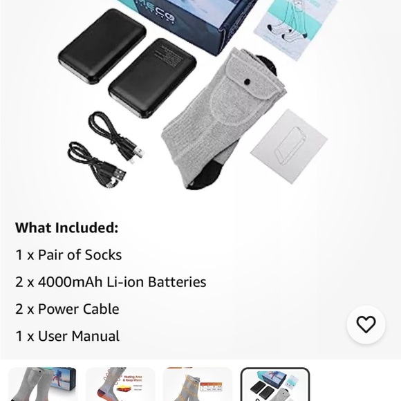 Heated Grey Socks - Picture 4 of 4